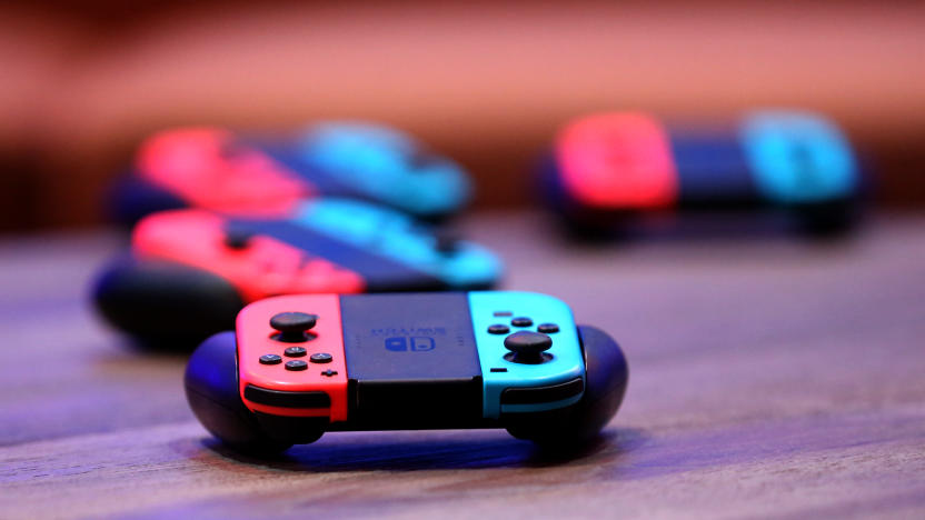 LAS VEGAS, NEVADA - MARCH 24: Nintendo Joy-Con wireless controllers for the Nintendo Switch are displayed during the debut of Allied Esports' "PlayTime With KittyPlays" esports variety show at HyperX Esports Arena Las Vegas at Luxor Hotel and Casino on March 24, 2019 in Las Vegas, Nevada. (Photo by Gabe Ginsberg/Getty Images)