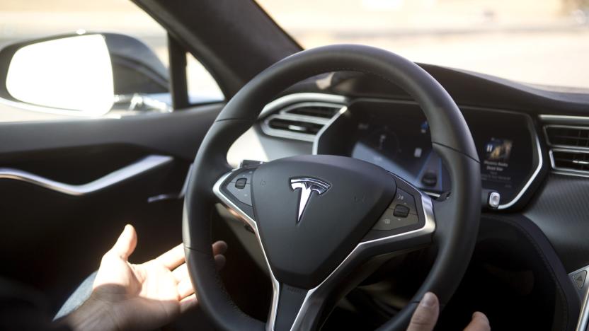 New Autopilot features are demonstrated in a Tesla Model S during a Tesla event in Palo Alto, California October 14, 2015. REUTERS/Beck Diefenbach