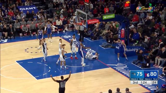 Georges Niang with an and one vs the Orlando Magic