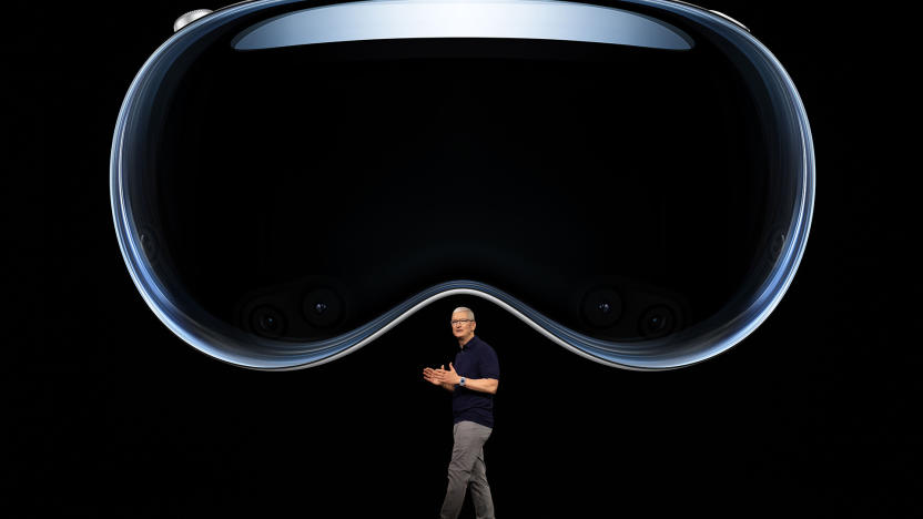 Apple Vision Pro headset during WWDC 2023 keynote