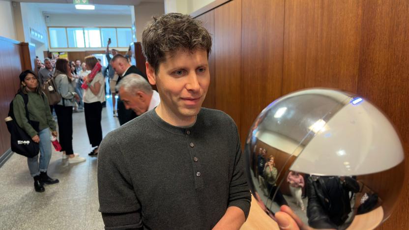 OpenAI co-founder and CEO Sam Altman signing up for Worldcoin, a crypto project he co-founded.