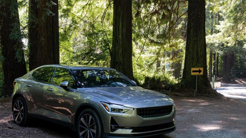 Polestar 2 in the forest