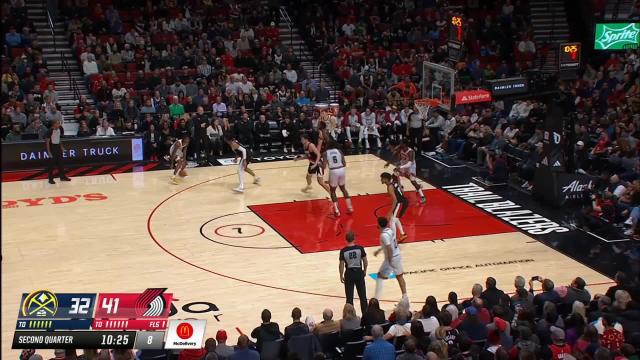 Christian Braun with a 2-pointer vs the Portland Trail Blazers