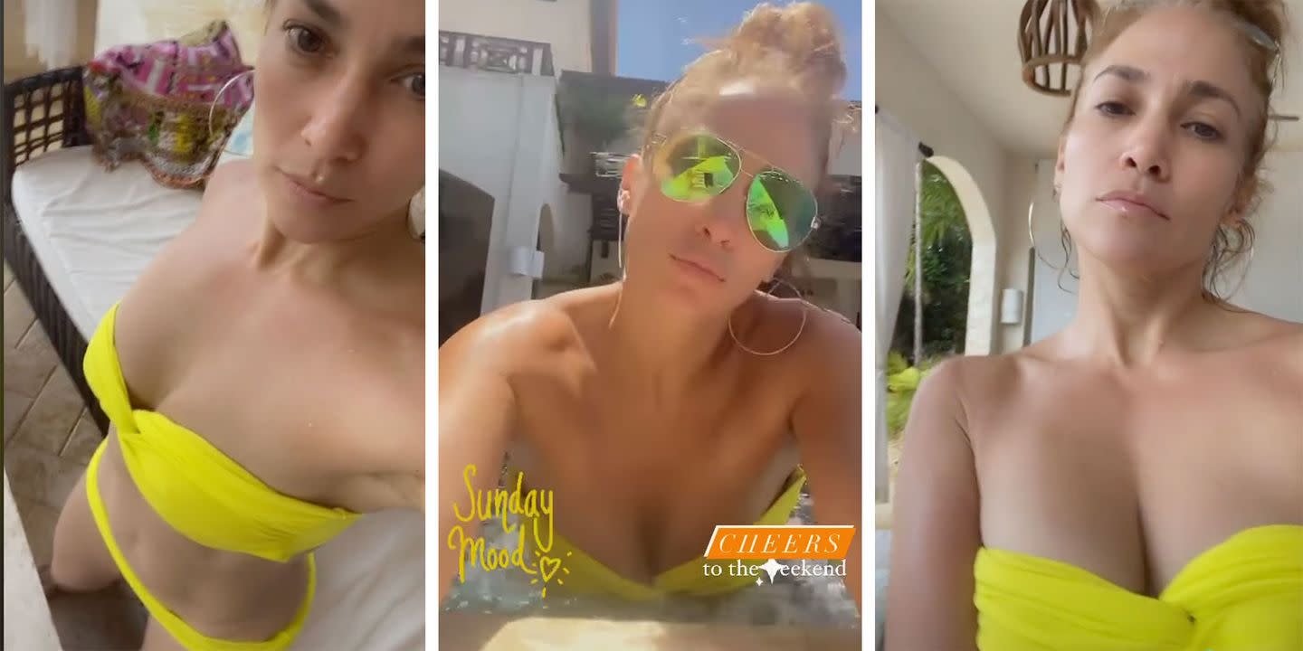 Jennifer Lopez Posted Thirst-Trap Videos of Herself Dancing in a Yellow Bikini to Her Ex Drake’s Song - Yahoo Lifestyle