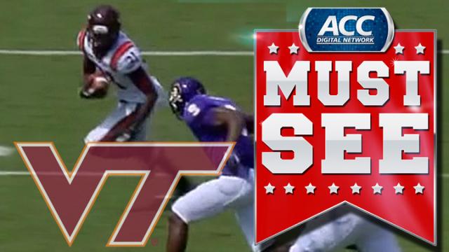 Virginia Tech's Brandon Facyson Tracks Down Popped Up Ball for Interception | ACC Must See Moment