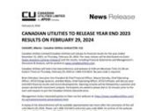 CANADIAN UTILITIES TO RELEASE YEAR END 2023 RESULTS ON FEBRUARY 29, 2024