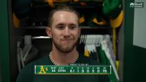 Estes applauds A's teammates for support in near-perfect game