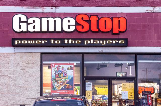 ATHENS, OHIO, UNITED STATES - 2021/02/02: GameStop logo is seen at one of their stores in Athens.
Businesses that line East State Street in Athens, Ohio, an Appalachian community in southeastern Ohio. Small investors force invested heavily in Gamestop, creating the first ever short squeeze by reddit users in the online group WallStreetBets. The massive investments in Gamestop by everyday people have challenged many stock trading norms, and have upset the balance of power on Wall Street, generally dominated by hedge fund groups. (Photo by Stephen Zenner/SOPA Images/LightRocket via Getty Images)