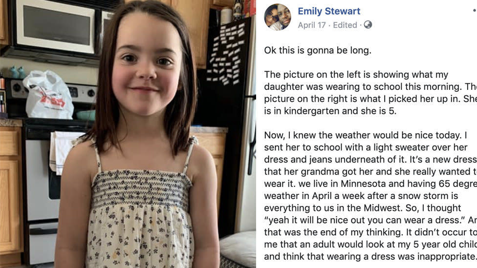 School tells five-year-old she can't wear this dress