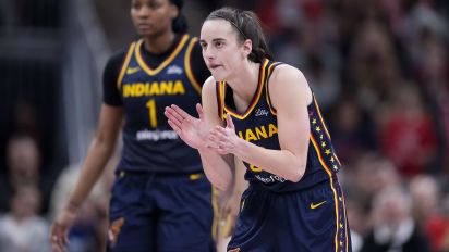 Associated Press - Indiana Fever guard Caitlin Clark reacts in the second half of a WNBA basketball game against the New York Liberty, Thursday, May 16, 2024, in Indianapolis. (AP Photo/Michael Conroy)