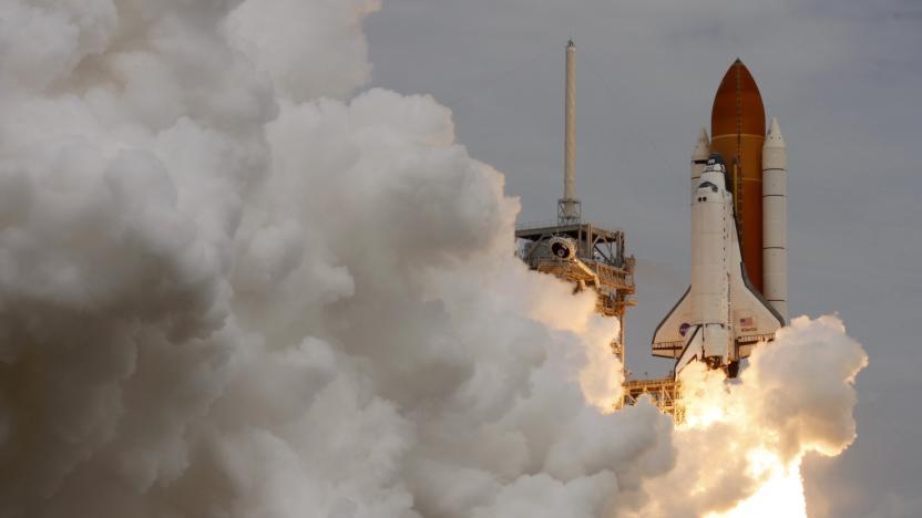 The space shuttle Atlantis STS-135 lifts off from launch pad 39A at the Kennedy Space Center in Cape Canaveral, Florida, July 8, 2011. The 12-day mission to the International Space Station is the last mission in the Space Shuttle Program. REUTERS/Scott Audette (UNITED STATES - Tags: SCI TECH TRANSPORT)