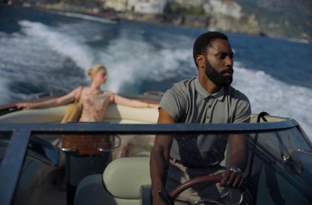 ELIZABETH DEBICKI and JOHN DAVID WASHINGTON in "TENET"