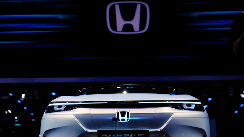 A Honda SUV e:Prototype electric vehicle (EV) is seen displayed during a media day for the Auto Shanghai show in Shanghai, China April 20, 2021. REUTERS/Aly Song