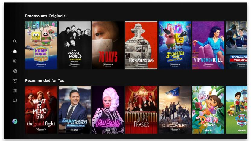 Pictured: Paramount+ interface design. Photo Cr: CBS2021 Paramount+, Inc. All Rights Reserved.