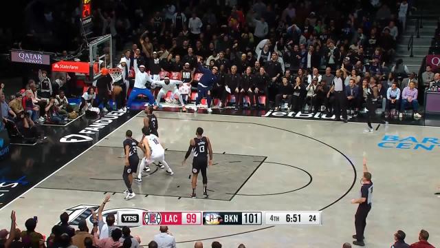 Joe Harris with a 3-pointer vs the LA Clippers