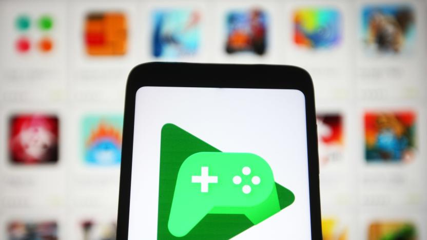 UKRAINE - 2021/11/30: In this photo illustration, Google Play Games logo is seen displayed on a smartphone screen. (Photo Illustration by Pavlo Gonchar/SOPA Images/LightRocket via Getty Images)