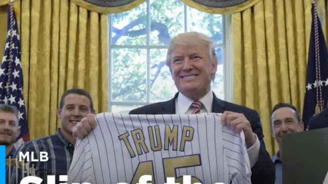 Cubs outfielder swears he didn't flip off President Trump