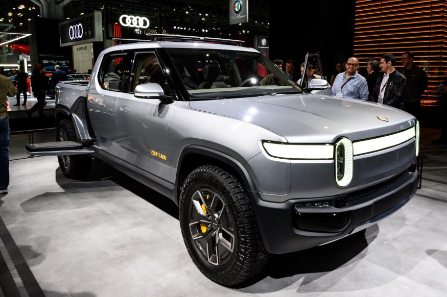 NEW YORK, NY, UNITED STATES - 2019/04/17: Rivian R1T seen at the New York International Auto Show at the Jacob K. Javits Convention Center in New York. (Photo by Michael Brochstein/SOPA Images/LightRocket via Getty Images)