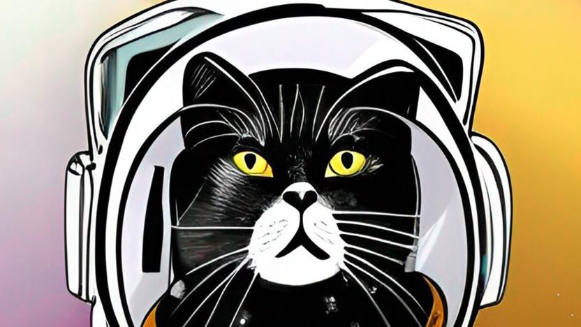 Cat astronaut AI-generated art