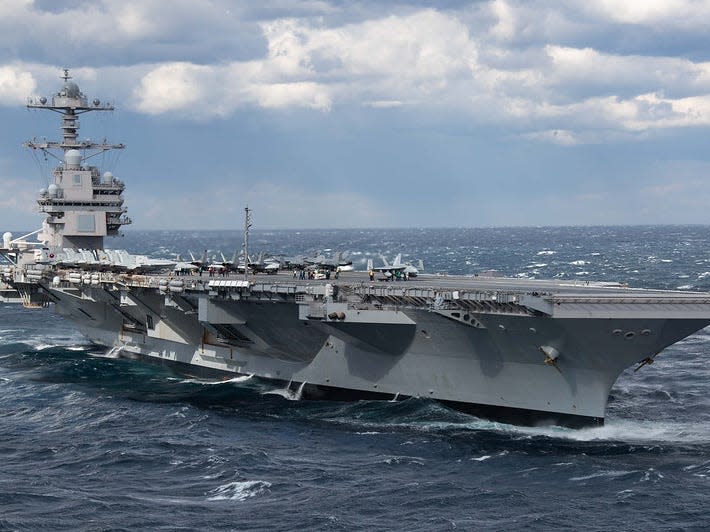 A first-in-class US Navy supercarrier is about to set sail on its maiden deploym..