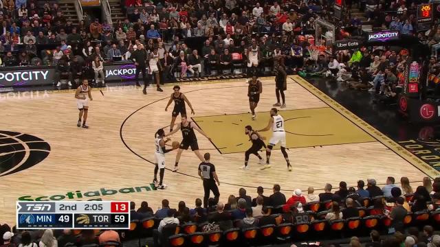 Rudy Gobert with an alley oop vs the Toronto Raptors