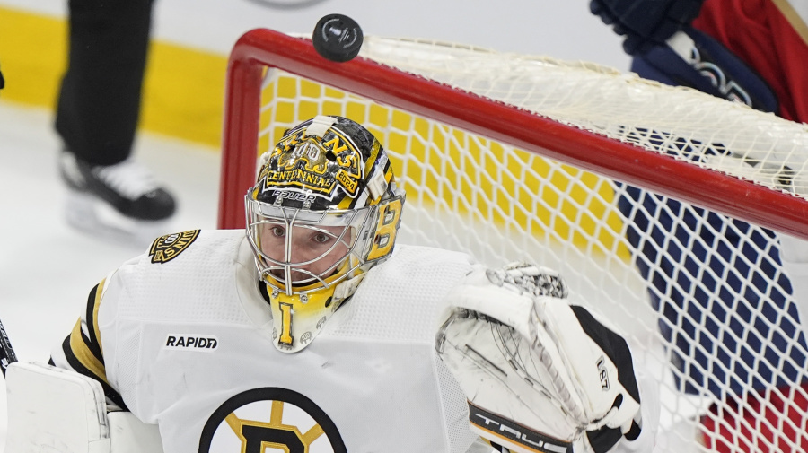 Associated Press - Jeremy Swayman stopped 38 shots, Brandon Carlo scored a goal just a few hours after his wife gave birth to their son and the Boston Bruins topped the Florida Panthers 5-1 in Game 1