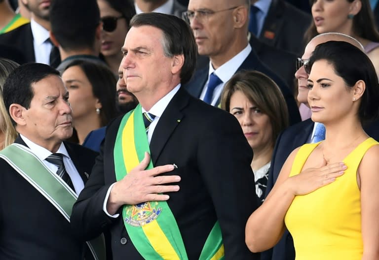 Brazilian President Jair Bolsonaro, pictured here on September 7, 2019, has left hospital after his fourth operation following his stabbing at a campaign rally last year