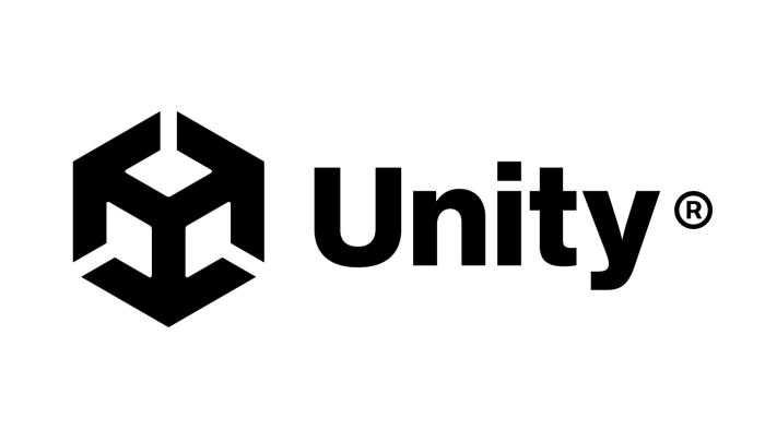 Logo showing a cube-like symbol in front of the word "Unity."