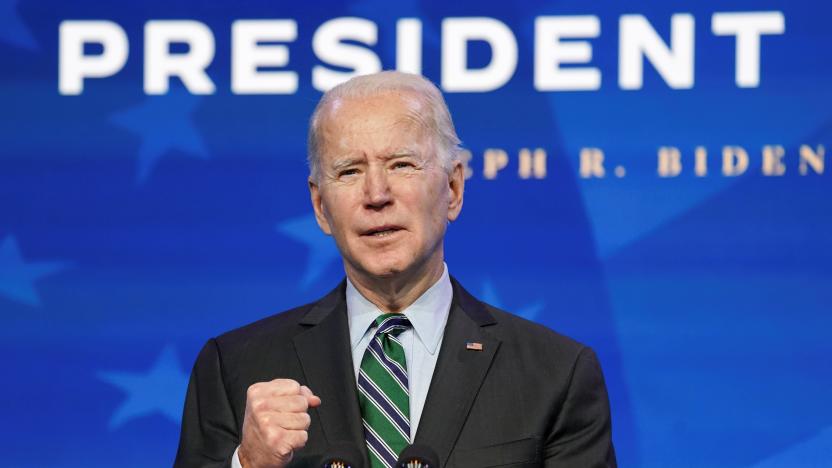 U.S. President-elect Joe Biden introduces key members of his White House science team at his transition headquarters in Wilmington, Delaware, U.S., January 16, 2021 REUTERS/Kevin Lamarque