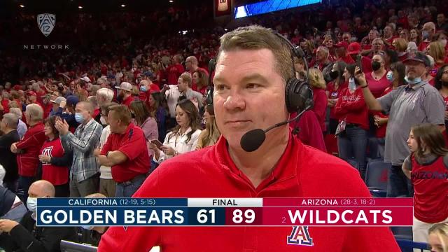 'I'm so happy for the guys': Tommy Lloyd celebrates Arizona's undefeated home record