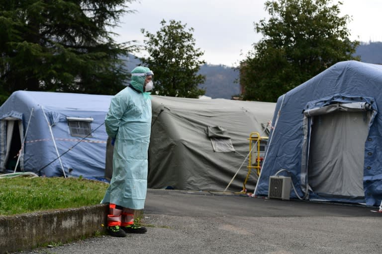 On Thursday Italian media reported that in the northern town of Bergamo alone around 50 doctors had tested positive for the virus (AFP Photo/Miguel MEDINA)