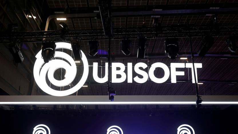 The UbiSoft Entertainment logo is seen at the Paris Games Week (PGW), a trade fair for video games in Paris, France, October 29, 2019. REUTERS/Benoit Tessier