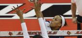 Molly Toon during a college volleyball game in 2012. (AP)