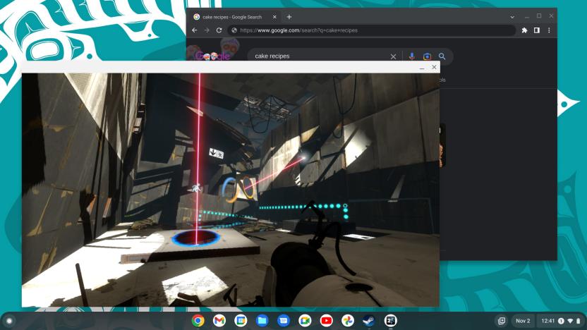 Steam and Portal 2 running on ChromeOS