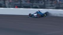 Lundqvist slaps wall after aggressive move at Indy