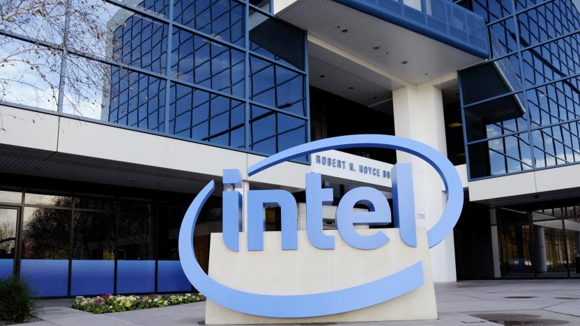 Santa Clara, USA - March 26, 2012: Intel headquarters in silicon vallye. Intel Corporation, founded on July 18, 1968, is a portmanteau of Integrated Electronics. It is the inventor of the x86 series of microprocessors, the processors found in most personal computers