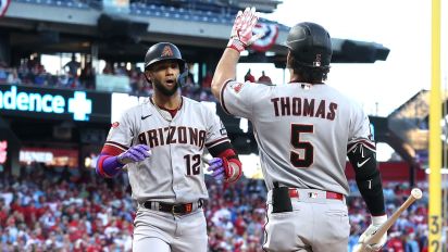 Lourdes Gurriel Jr. #12 of the Arizona Diamondbacks reacts after his  News Photo - Getty Images