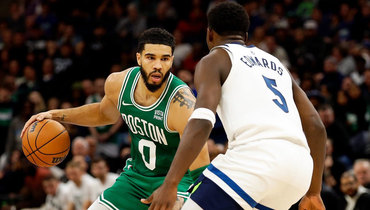 Anthony Edwards trash talks Jayson Tatum in ‘Starting 5' clip