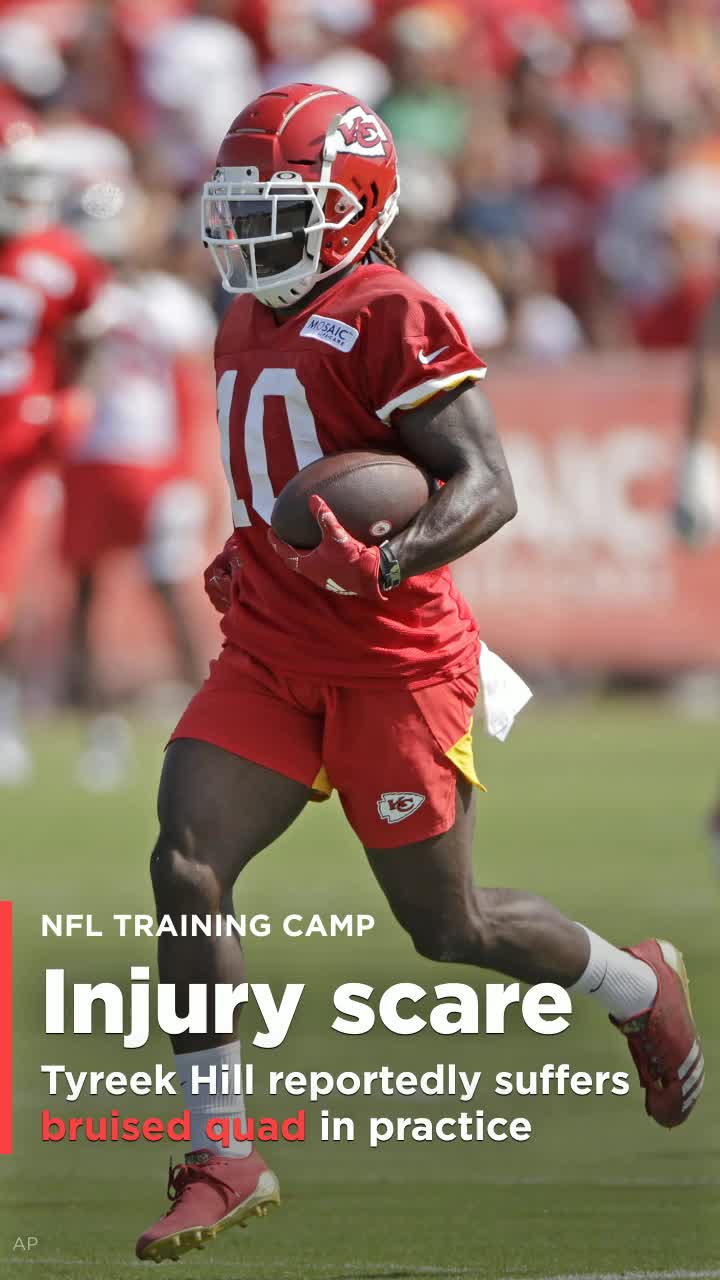 Chiefs' Tyreek Hill suffers bruised quad at practice