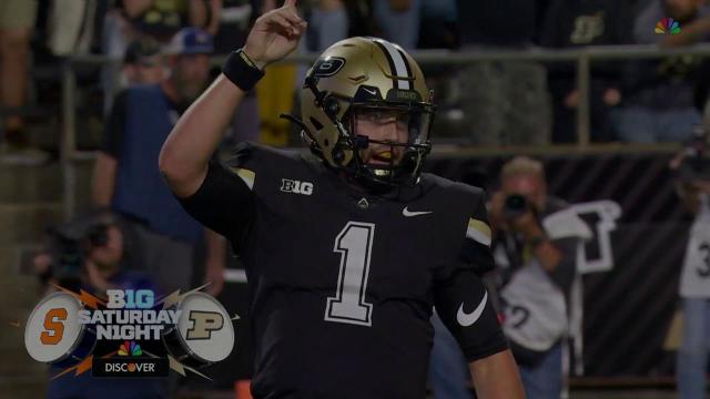 Hudson Card scrambles and scores on a six-yard. rushing TD, helping Purdue  trim into Wisconsin's lead