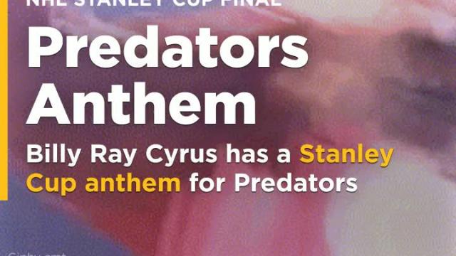 Billy Ray Cyrus hurries out Stanley Cup anthem for Predators, and it shows