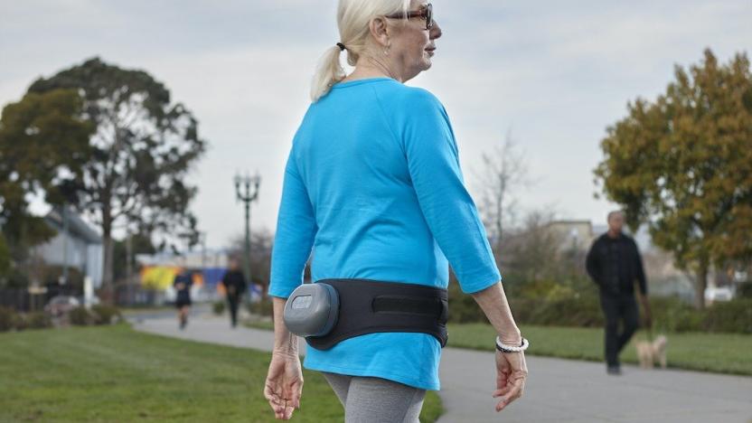 Bone Health Technology -- woman wearing Osteoboost belt.