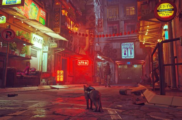 assassins , AI art, cyberpunk, city, neon, alleyway, city lights