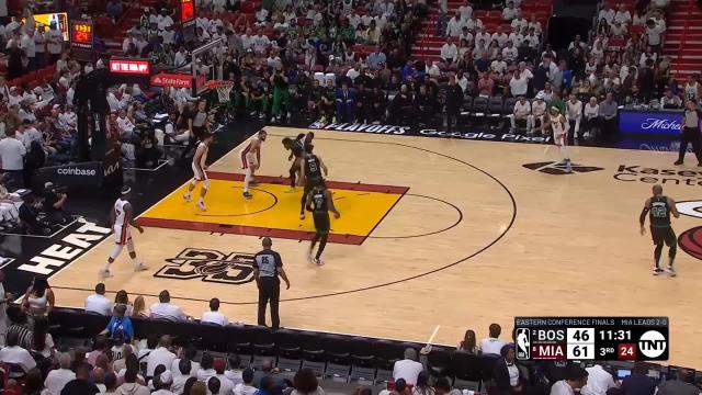 Marcus Smart with an and one vs the Miami Heat