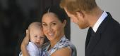 Baby Archie, Meghan Markle and Prince Harry. (AP)