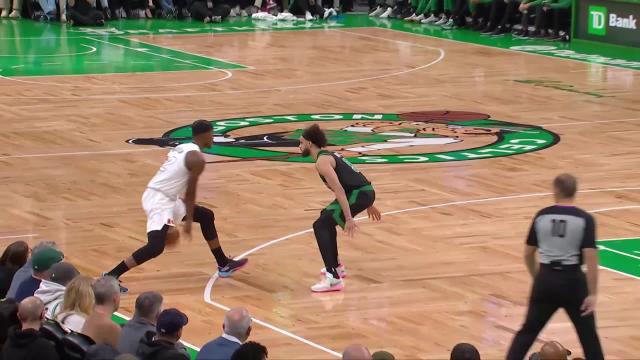 Jimmy Butler with an and one vs the Boston Celtics