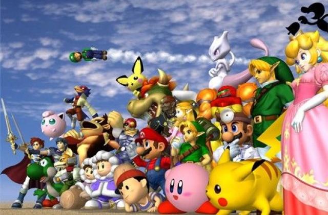 A screenshot of Super Smash Bros Melee characters.