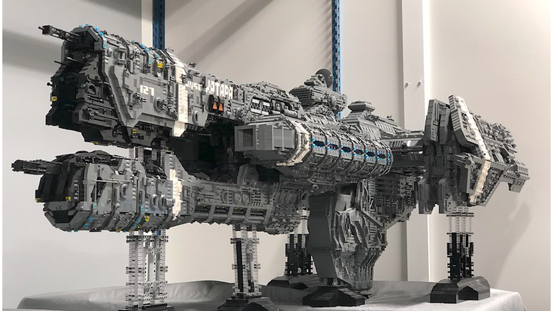 Halo fan spent 5 years building a 7-foot-long UNSC frigate out of LEGOs