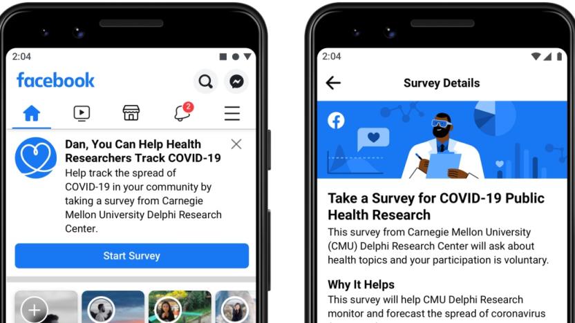 Facebook is working with Carnegie Mellon researchers studying the spread of coronavirus.