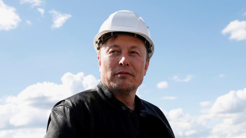 SpaceX founder and Tesla CEO Elon Musk visits the construction site of Tesla's gigafactory in Gruenheide, near Berlin, Germany, May 17, 2021. REUTERS/Michele Tantussi